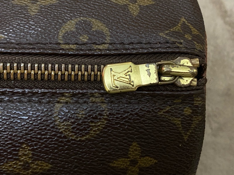 Louis Vuitton Vintage 老字花紋紅皮圓桶手提包-11