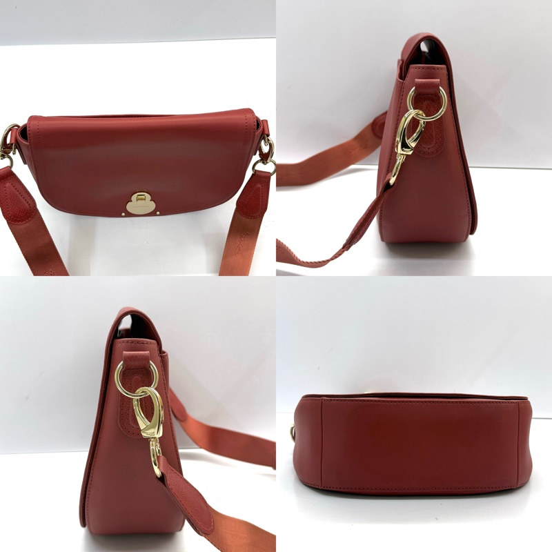 LONGCHAMP 紅色牛皮斜背包-2