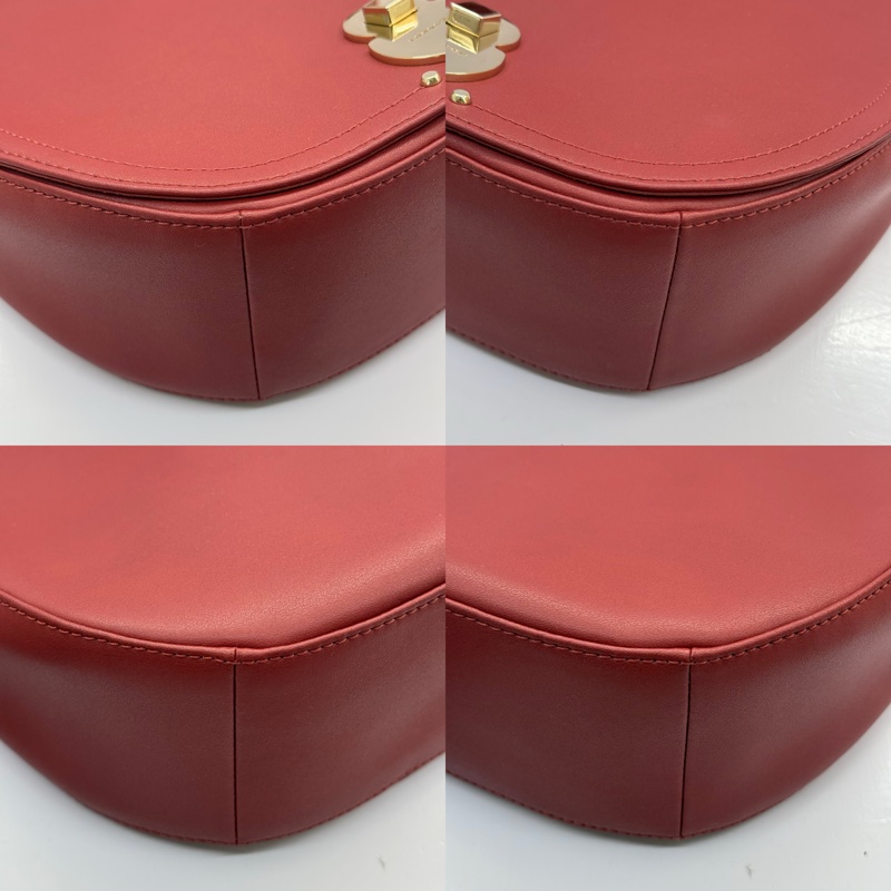 LONGCHAMP 紅色牛皮斜背包-3