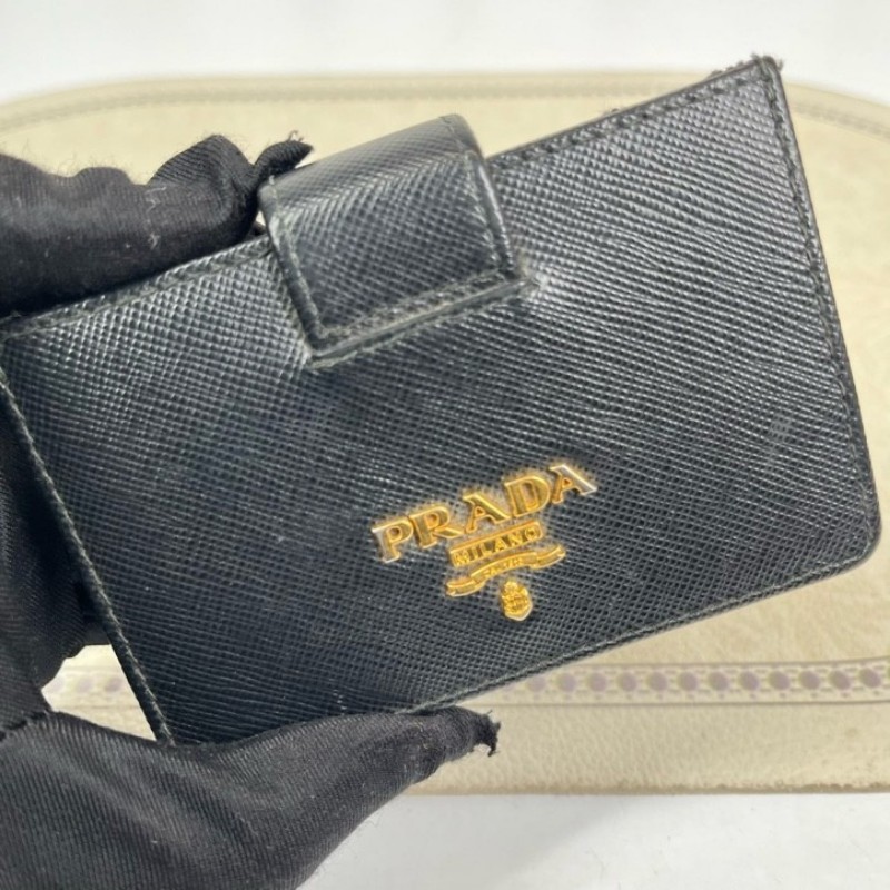 Prada普拉達 黑色牛皮卡包 經典耐用 小巧便攜-2