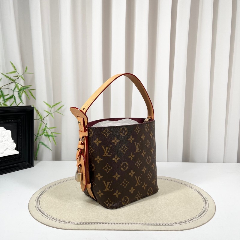 LV路易威登 芯片款 All In BB 棕色老花印花可拆卸拉鍊內袋 Monogram 塗層帆布 單肩手提包-3