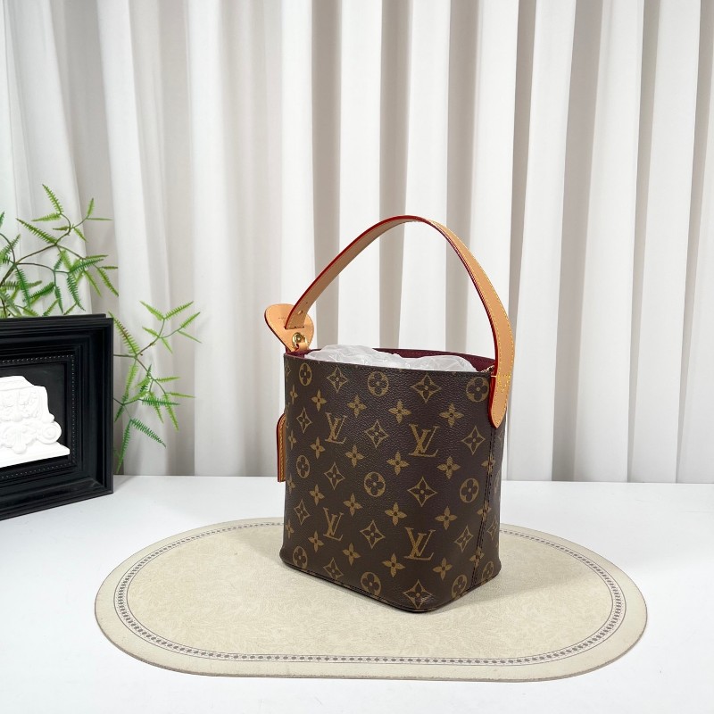 LV路易威登 芯片款 All In BB 棕色老花印花可拆卸拉鍊內袋 Monogram 塗層帆布 單肩手提包-4