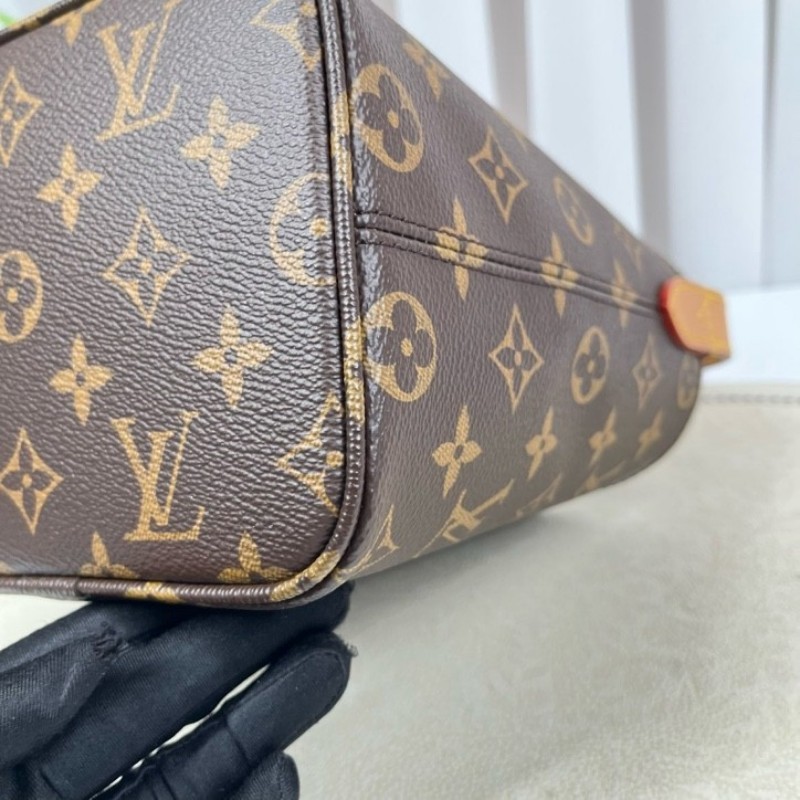 LV路易威登 芯片款 All In BB 棕色老花印花可拆卸拉鍊內袋 Monogram 塗層帆布 單肩手提包-8