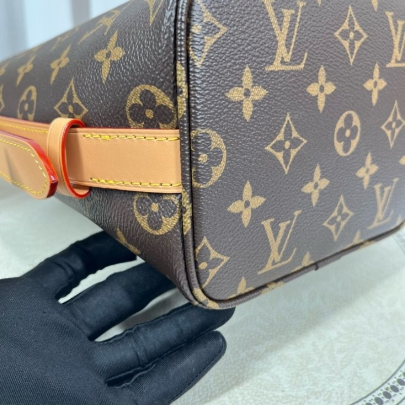 LV路易威登 芯片款 All In BB 棕色老花印花可拆卸拉鍊內袋 Monogram 塗層帆布 單肩手提包-10