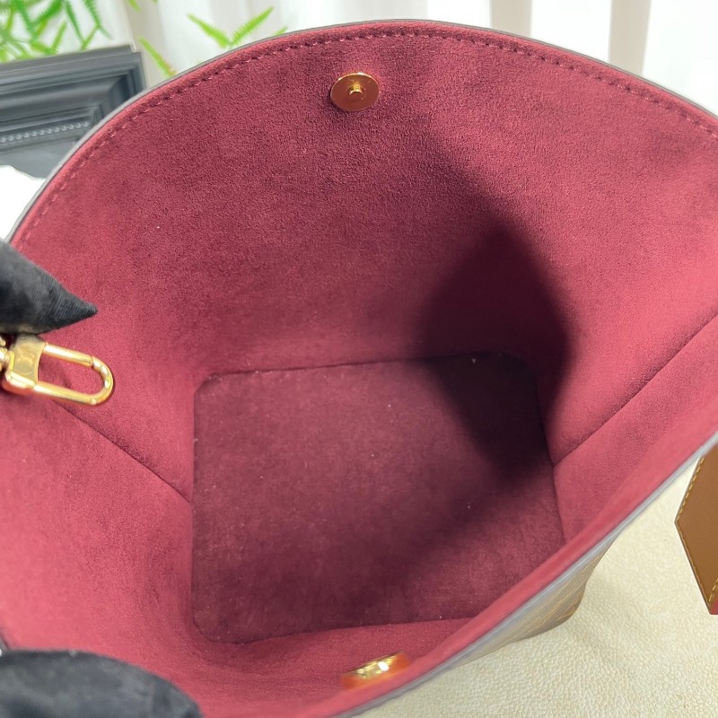 LV路易威登 芯片款 All In BB 棕色老花印花可拆卸拉鍊內袋 Monogram 塗層帆布 單肩手提包-11