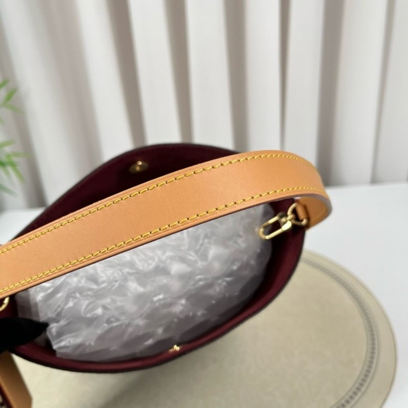 LV路易威登 芯片款 All In BB 棕色老花印花可拆卸拉鍊內袋 Monogram 塗層帆布 單肩手提包-13