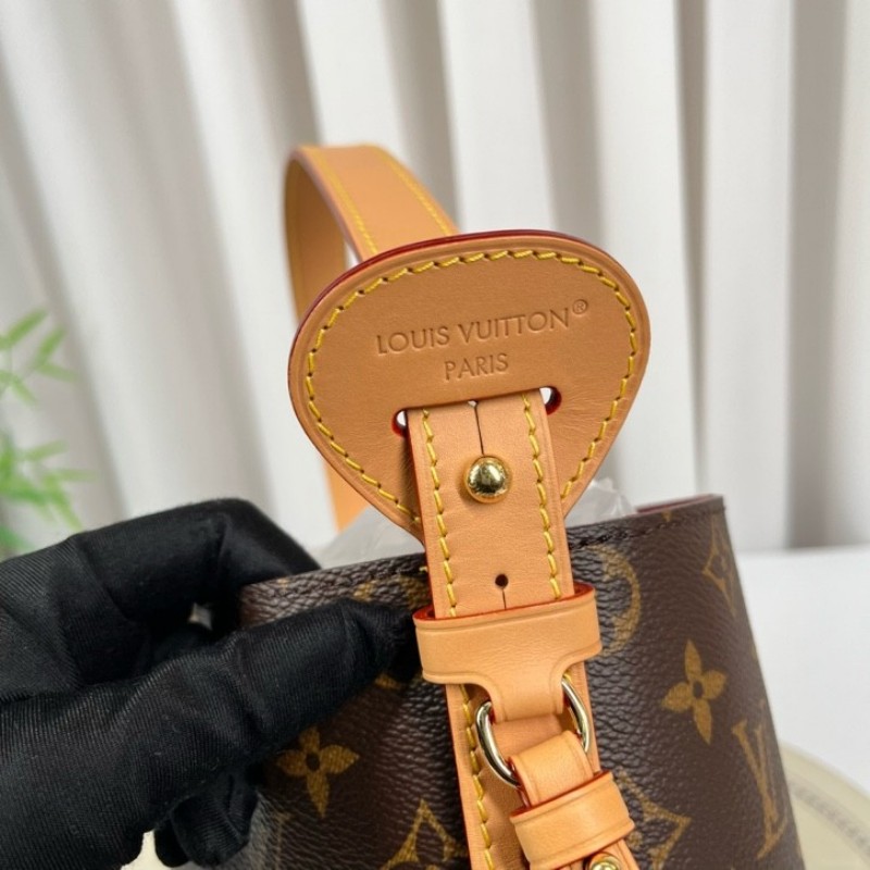 LV路易威登 芯片款 All In BB 棕色老花印花可拆卸拉鍊內袋 Monogram 塗層帆布 單肩手提包-17