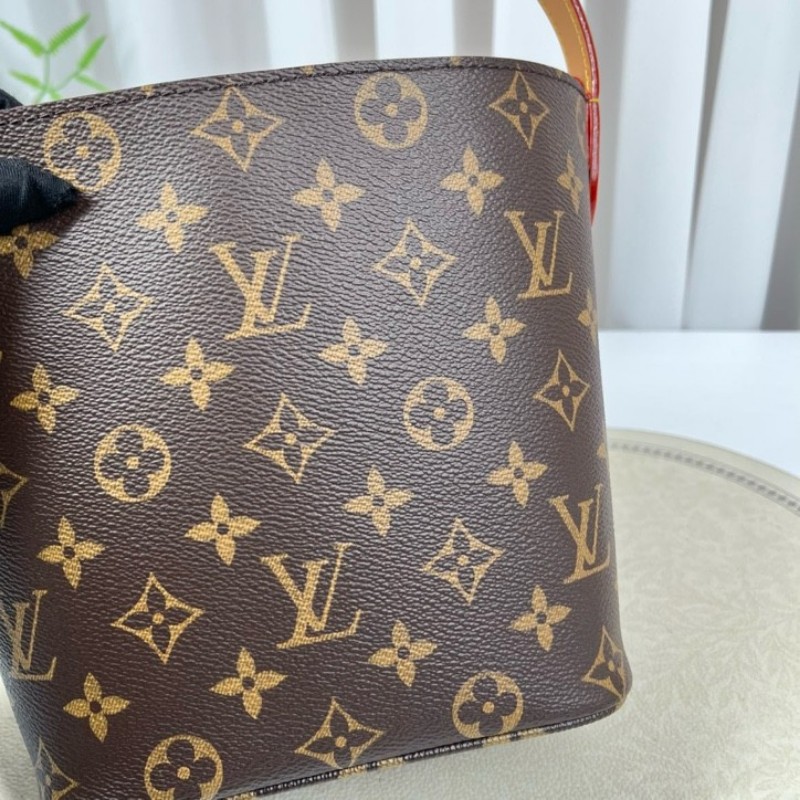 LV路易威登 芯片款 All In BB 棕色老花印花可拆卸拉鍊內袋 Monogram 塗層帆布 單肩手提包-21