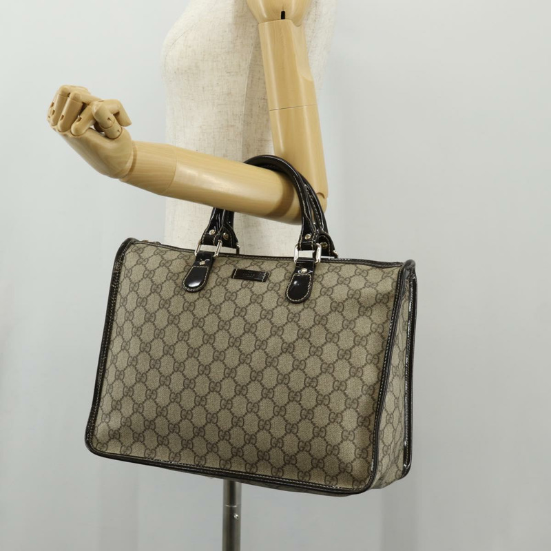 【日本直送】GUCCI GG Supreme 手提包 PVC 米色 金色 190259 正品 146791V-22