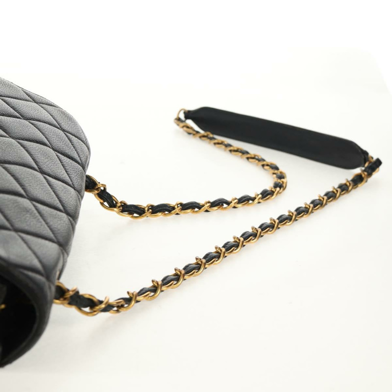 【日本直送】香奈兒 (CHANEL) 菱格紋鏈條肩背包，魚子醬紋皮革，黑色，金色雙C標誌，正品編號 145587AV-9