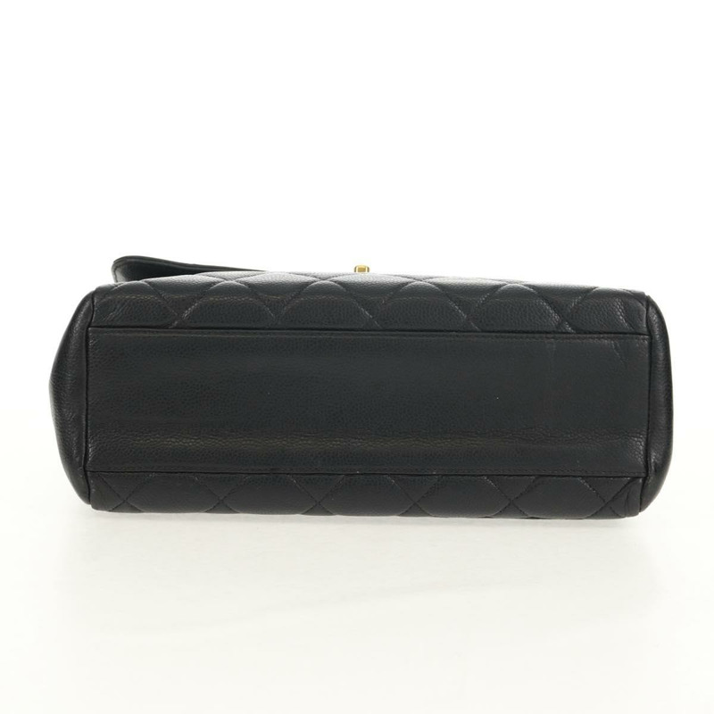 【日本直送】香奈兒 (CHANEL) 菱格紋鏈條肩背包，魚子醬紋皮革，黑色，金色雙C標誌，正品編號 145587AV-10