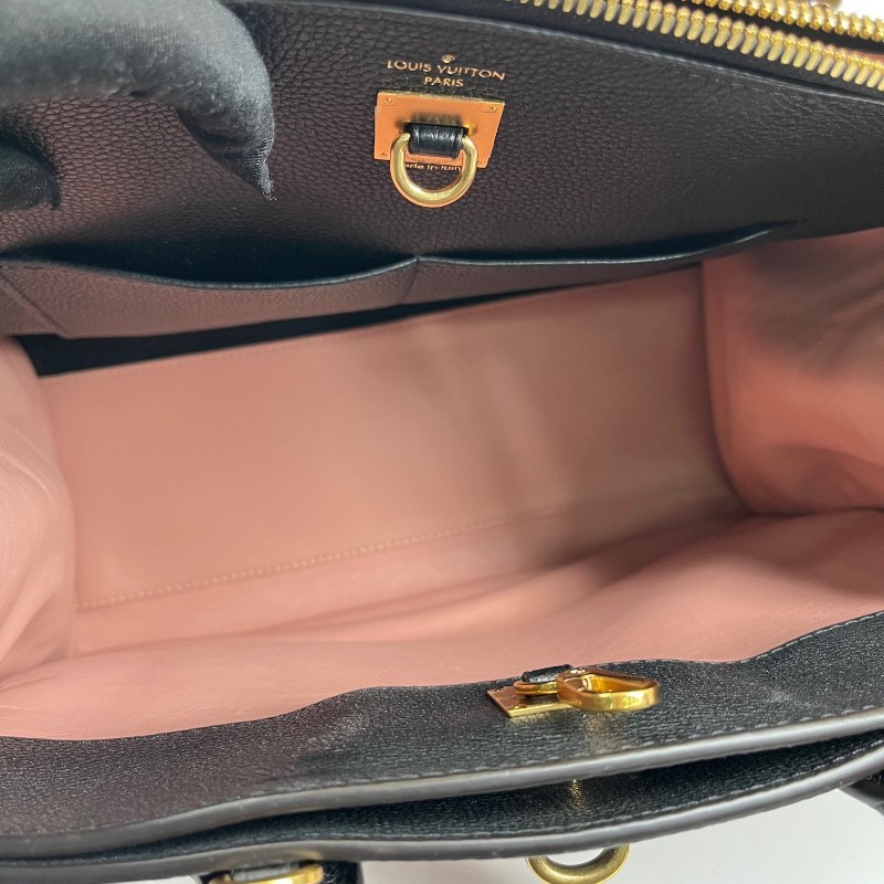 LV路易威登 City Steamer系列黑拼粉色牛皮手提單肩斜挎包 容量超級大 外出日常都適合-11
