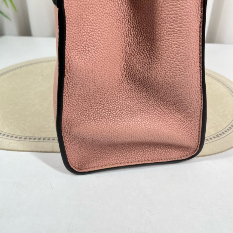 LV路易威登 City Steamer系列黑拼粉色牛皮手提單肩斜挎包 容量超級大 外出日常都適合-12