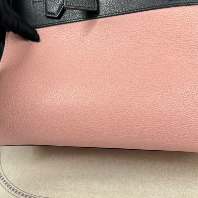 LV路易威登 City Steamer系列黑拼粉色牛皮手提單肩斜挎包 容量超級大 外出日常都適合-14