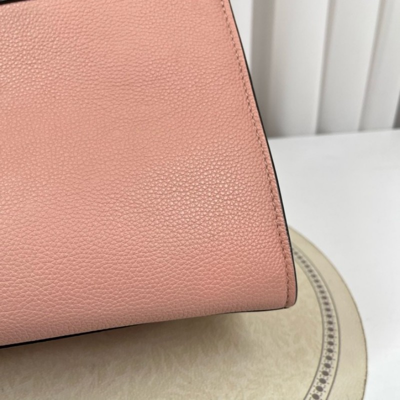 LV路易威登 City Steamer系列黑拼粉色牛皮手提單肩斜挎包 容量超級大 外出日常都適合-15