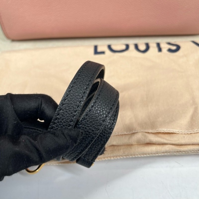 LV路易威登 City Steamer系列黑拼粉色牛皮手提單肩斜挎包 容量超級大 外出日常都適合-19