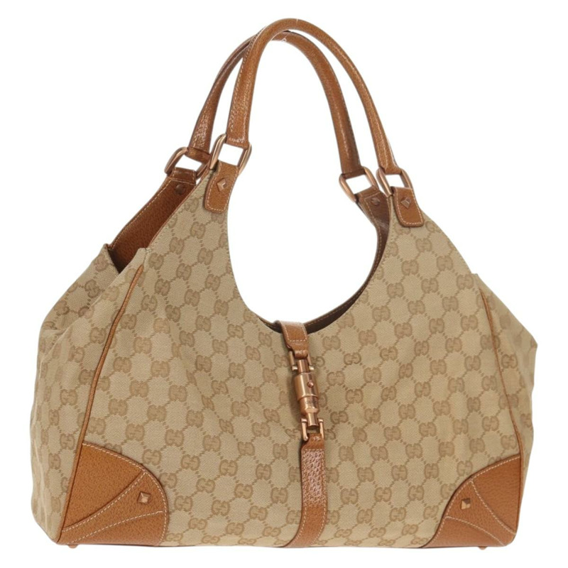 【日本直送】GUCCI GG帆布新款Jackie手提包 米棕色 124404 正品 am9693V-0