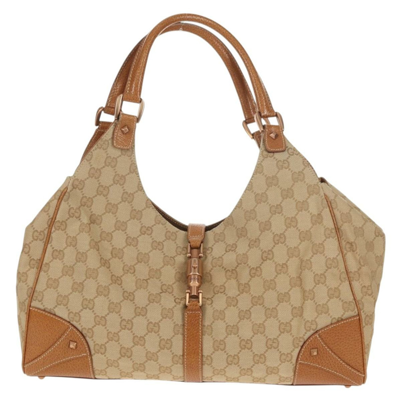 【日本直送】GUCCI GG帆布新款Jackie手提包 米棕色 124404 正品 am9693V-1