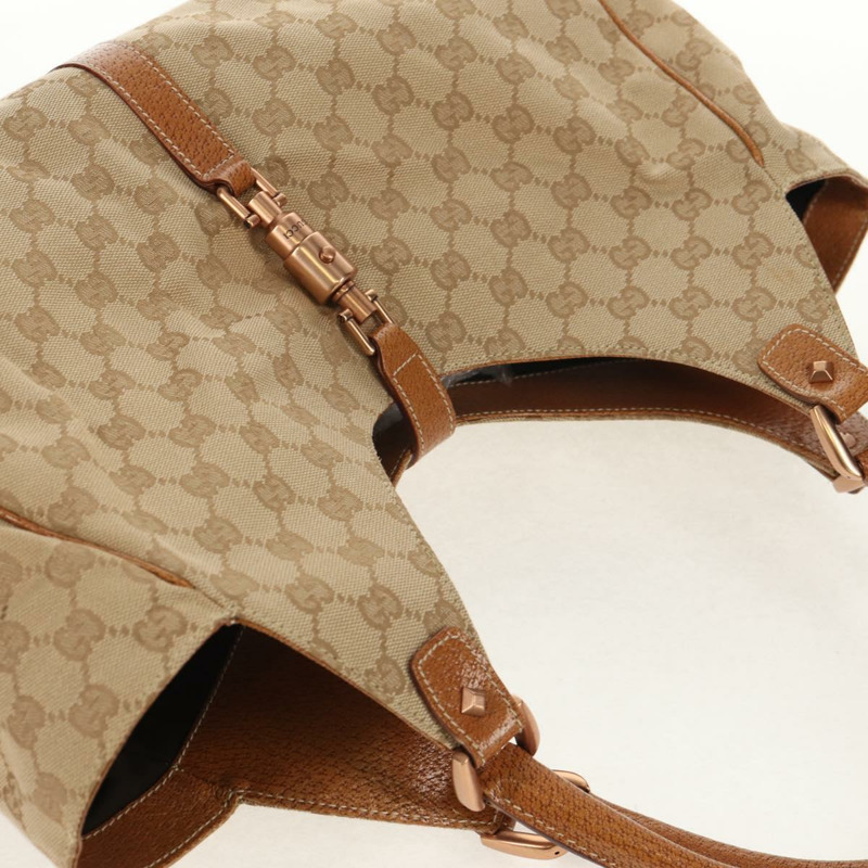【日本直送】GUCCI GG帆布新款Jackie手提包 米棕色 124404 正品 am9693V-5