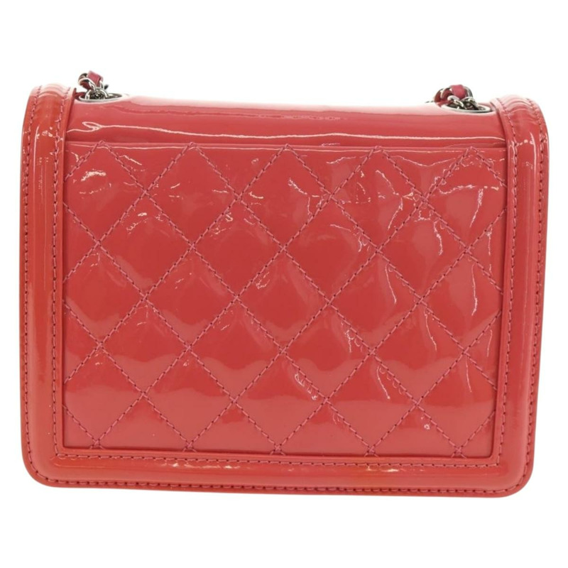 【日本直送】香奈兒樂高男孩鏈單背包琺瑯粉紅銀色雙C標誌正品 152449AV-2