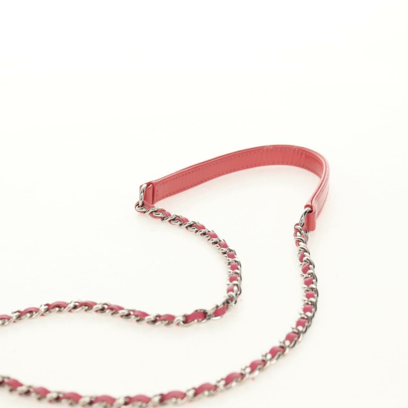 【日本直送】香奈兒樂高男孩鏈單背包琺瑯粉紅銀色雙C標誌正品 152449AV-7