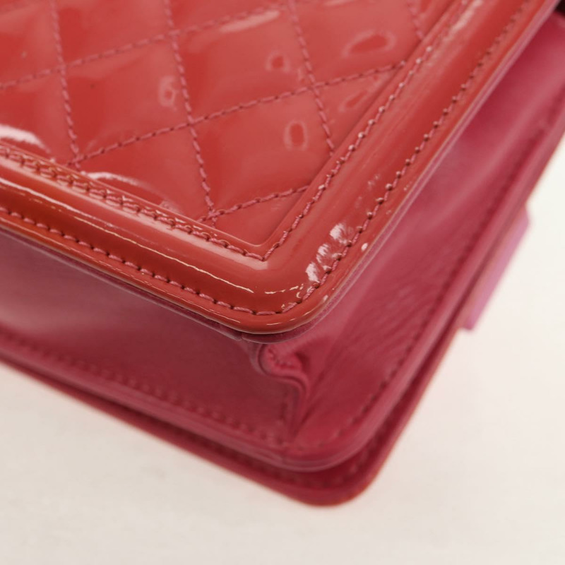 【日本直送】香奈兒樂高男孩鏈單背包琺瑯粉紅銀色雙C標誌正品 152449AV-12