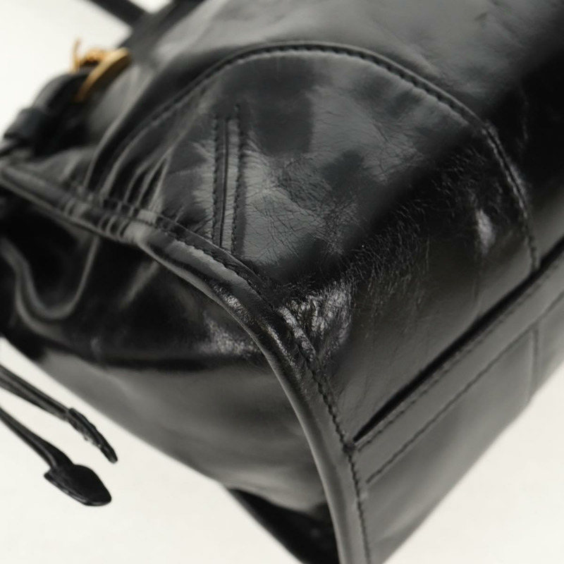 【日本直送】PRADA Bonnie 中型手提包，黑色金色真皮，正品 yk19606M-9