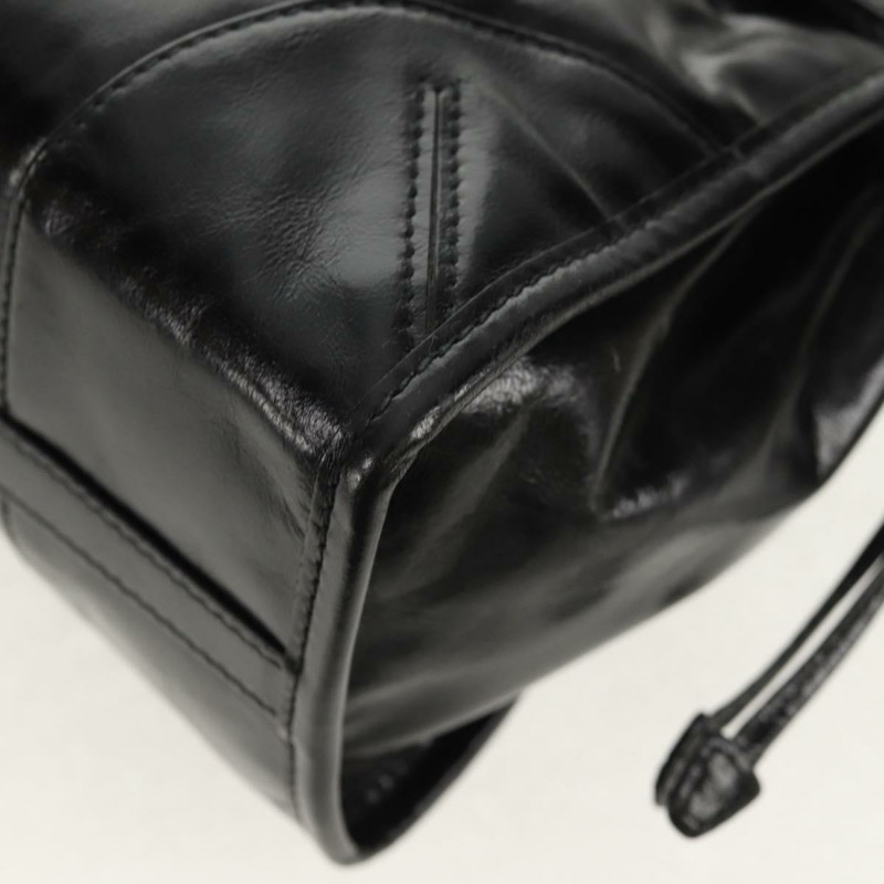 【日本直送】PRADA Bonnie 中型手提包，黑色金色真皮，正品 yk19606M-12