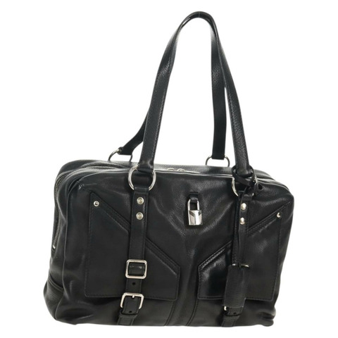 SAINT LAURENT 黑色銀色皮革肩背包 227747 正品 yk19763V