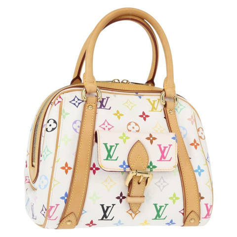 路易威登 Monogram Multicolor Priscilla 手提包 白色 M40096 正品 ka366AV