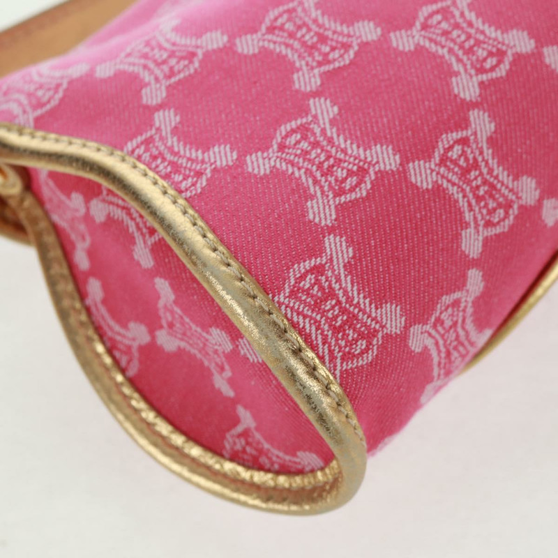 【日本直送】CELINE Paris Macadam帆布單肩包 牛仔粉金配色 正品 am10452V-11