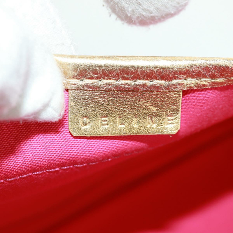 【日本直送】CELINE Paris Macadam帆布單肩包 牛仔粉金配色 正品 am10452V-16