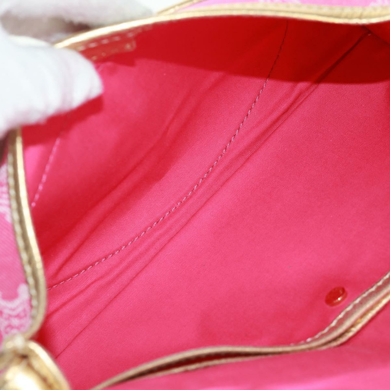 【日本直送】CELINE Paris Macadam帆布單肩包 牛仔粉金配色 正品 am10452V-17