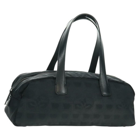 香奈兒新款旅行系列手提包，尼龍材質，黑色，銀色雙C標誌，貨號164763V