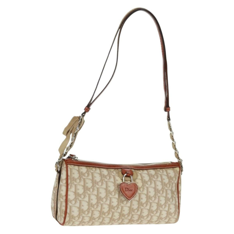 【日本直送】Christian Dior Trotter帆布浪漫鏈條包 PVC米色銀色 正品 168218SAV-0