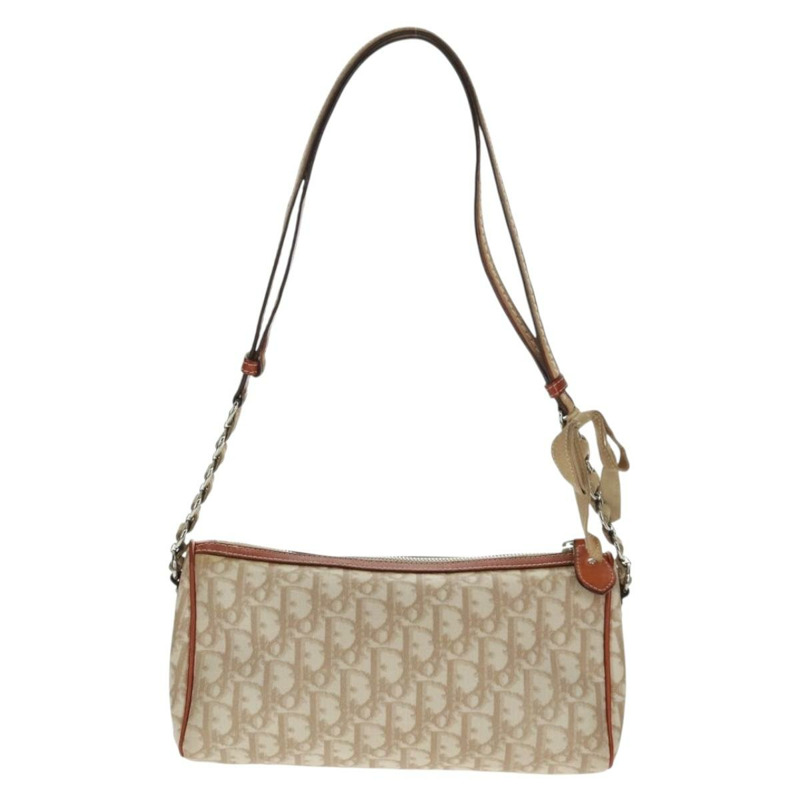 【日本直送】Christian Dior Trotter帆布浪漫鏈條包 PVC米色銀色 正品 168218SAV-2