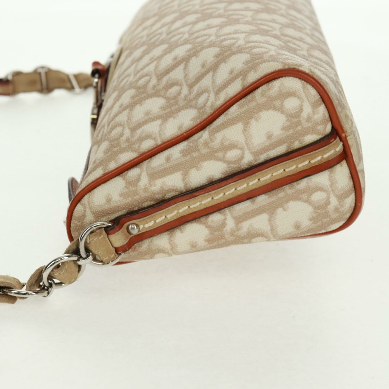 【日本直送】Christian Dior Trotter帆布浪漫鏈條包 PVC米色銀色 正品 168218SAV-3