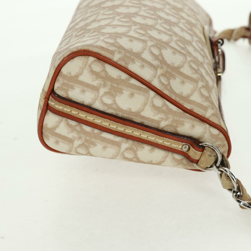 【日本直送】Christian Dior Trotter帆布浪漫鏈條包 PVC米色銀色 正品 168218SAV-4