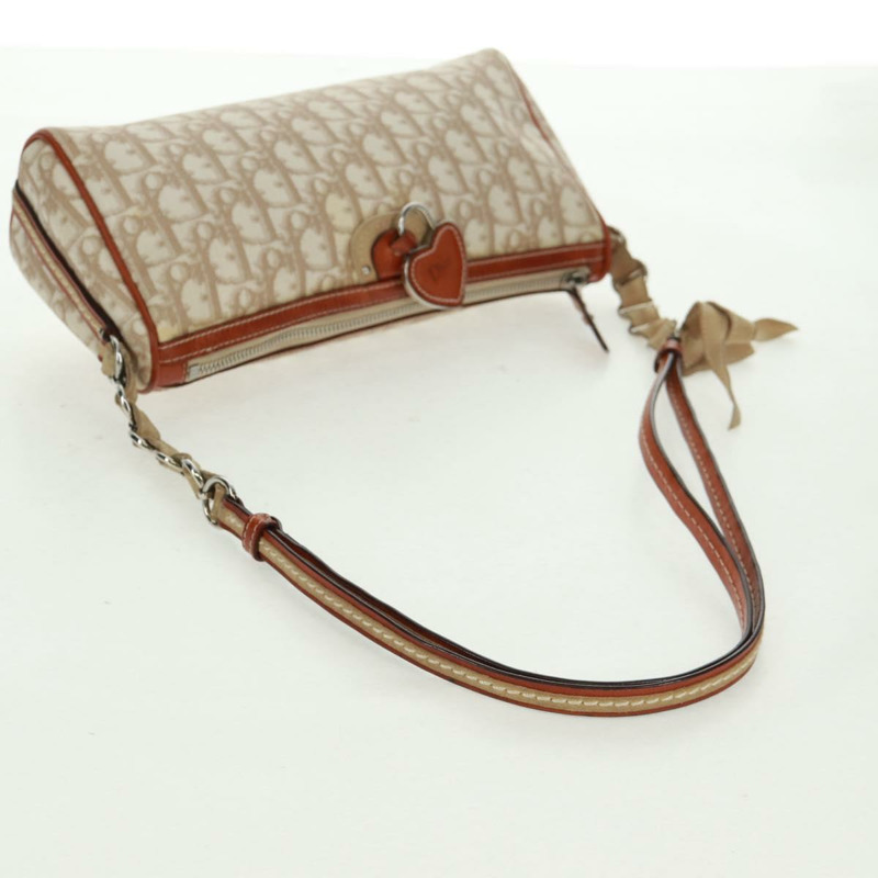 【日本直送】Christian Dior Trotter帆布浪漫鏈條包 PVC米色銀色 正品 168218SAV-6