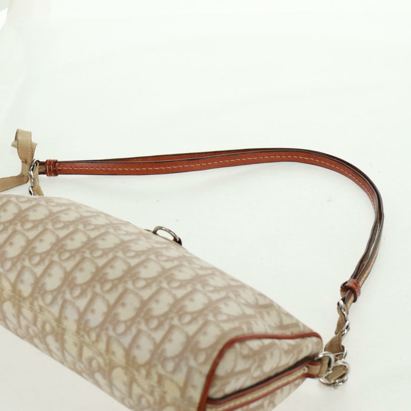 【日本直送】Christian Dior Trotter帆布浪漫鏈條包 PVC米色銀色 正品 168218SAV-7