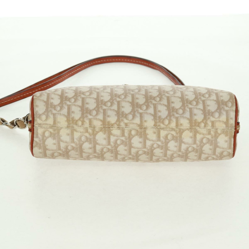 【日本直送】Christian Dior Trotter帆布浪漫鏈條包 PVC米色銀色 正品 168218SAV-8
