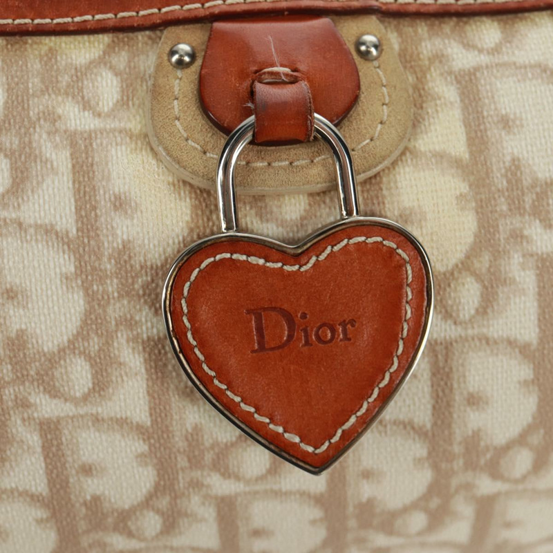 【日本直送】Christian Dior Trotter帆布浪漫鏈條包 PVC米色銀色 正品 168218SAV-13