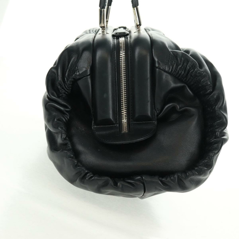 【日本直送】Christian Dior Karenina 手提包，黑色銀色真皮，正品，貨號 168453SAV-3