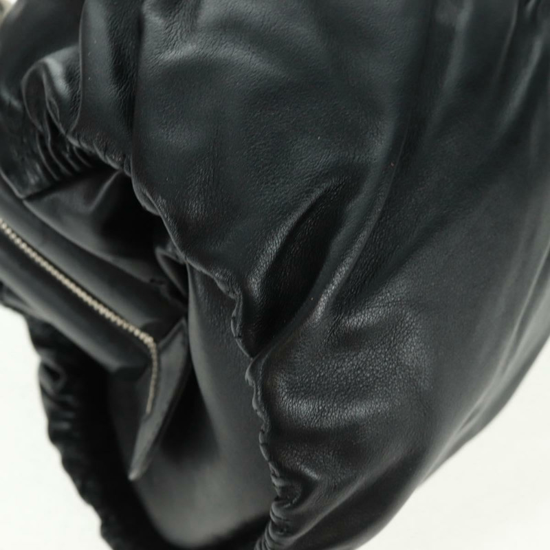 【日本直送】Christian Dior Karenina 手提包，黑色銀色真皮，正品，貨號 168453SAV-11