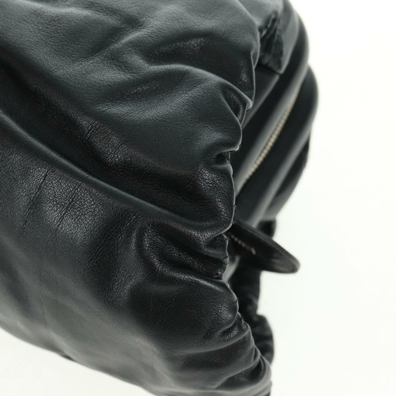 【日本直送】Christian Dior Karenina 手提包，黑色銀色真皮，正品，貨號 168453SAV-12