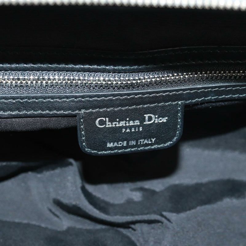 【日本直送】Christian Dior Karenina 手提包，黑色銀色真皮，正品，貨號 168453SAV-15