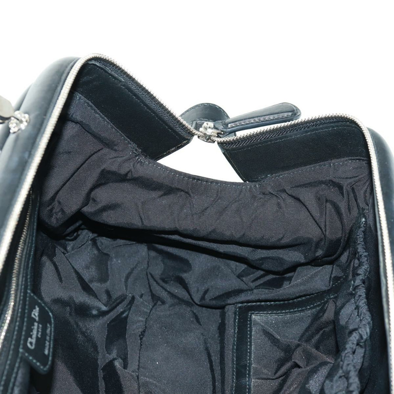 【日本直送】Christian Dior Karenina 手提包，黑色銀色真皮，正品，貨號 168453SAV-17