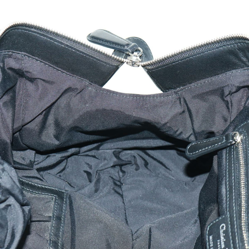 【日本直送】Christian Dior Karenina 手提包，黑色銀色真皮，正品，貨號 168453SAV-18