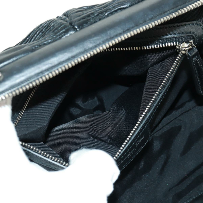 【日本直送】Christian Dior Karenina 手提包，黑色銀色真皮，正品，貨號 168453SAV-21