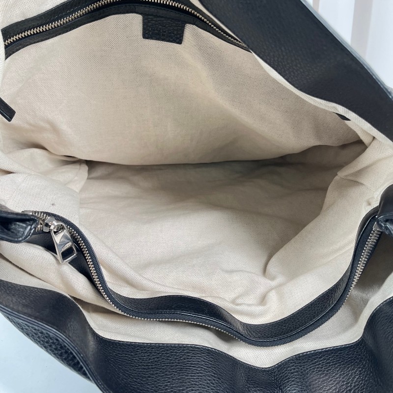 GUCCI古馳 黑色全皮手提包 全皮荔枝紋 容量超大 裝電腦資料都特別好-10